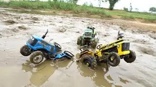 Eicher 5660 Tractor Stuck in the Mud And Pulling Out ALT Powertrac , Sonalika Tractor | CS Toy