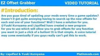 Tutorial How to Use EZ Offset Grabber From Platinmods