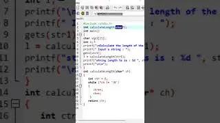 🔴 Class 69 : Program to calculate length of string with help of function and pointer #viralvideo