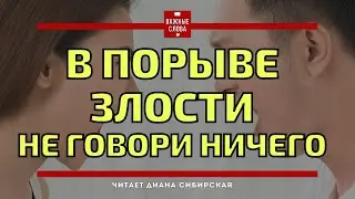 В ПОРЫВЕ ЗЛОСТИ не говори ничего 