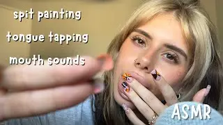 ASMR for sleep- relaxing spit painting you (mouth sounds, tongue tapping)