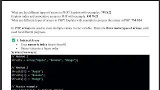 5.2 - Types of Arrays in PHP - WP