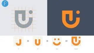 Letter J U | Logo Design | Pixellab | Tutorial | Technical Masood