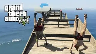 WE FELL HEADFRONT ON THE GROUND HAHAHAHA PARKOUR GTA V