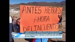 AUTOCONVOCADOS CORTAN LA RUTA EN SAN ANTONIO DE LOS COBRES