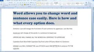 Change word & sentense case in word 2010