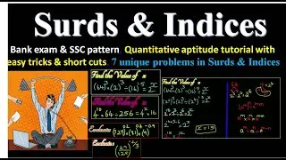 Surds and Indices-Bank exam, SSC,TNPSC,pattern &Quantitative aptitude,laws of indices,Surds, Indices