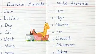 Domestic Animals name and Wild Animals name