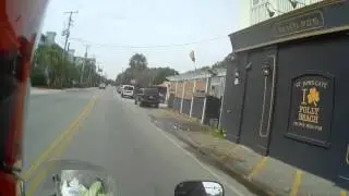 Riding onto Folly Beach, SC