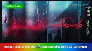 4K Ultra HD Neon Logo Intro with Stunning Raindrops Effect – Available Now! 🌃