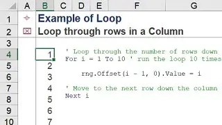 Loop through rows in a Column