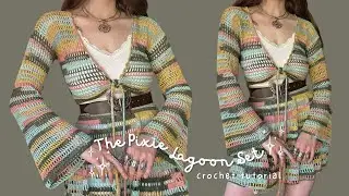 the pixie lagoon set - crochet tutorial / bell sleeve top & skirt