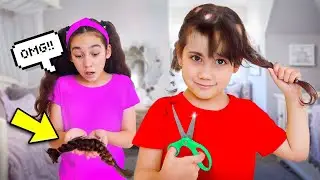 My Little SiSTER Cut Her Own Hair OFF!! *Unbelievable* | Jancy Family