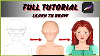 EASY FEMALE FACE DRAWING TUTORIAL FOR BEGINNERS | Step By Step Female Face Drawing On Procreate