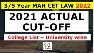 2021 Actual MH CET LAW Cut-off - How to check 2021 cut-off | Which College to Expect