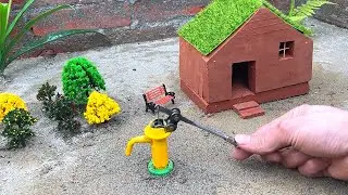 DIY how to make house clay | house of animals | mini hand pump | woodwork