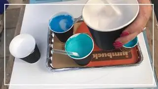 Acrylic pouring: it was going to flip cup- but it swiped instead!