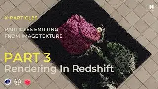 Particles Emitting From Image Texture Using X-Particles In Cinema 4D Part3 Rendering In Redshift