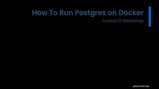 Hot to run Postgres using Docker and Docker Compose