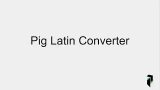 So schreibst du einen pig latin converter in Python