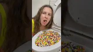 Experiment Eating Freeze Dried Skittles out of the Toilet 