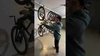 BEST Bike Storage System 🥰🤩 #stashed #mtb #bike #ridemtb #bikelife #freeride #garage #mtbgarage