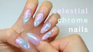 gel-x nail art for beginners 💫 airbrushed celestial nails (ASMR tutorial using korean nail brands)