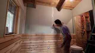 DIY Cabin Build | Hanging Drywall | Finishing Joints