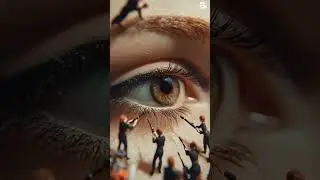Tiny Workers work on a eye 