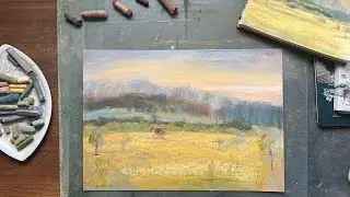 Как нарисовать Альпы сухой пастелью