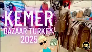 Kemer Bazaar walking tour 2025. 4K. Antalya Turkiye. Fake colthes. Replica. Турция , Кемерский базар