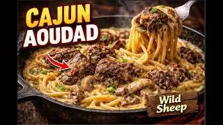 WILD GAME ONE POT CAJUN SPAGHETTI with CREAM of MUSHROOM! Aoudad and Venison Field to Table Yum!