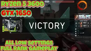 Valorant fps benchmark | Rank| Ryzen 5 3600 + GTX 1650|1080p|competitive settings | full gameplay