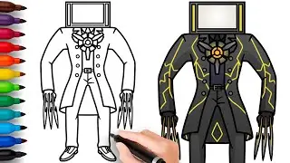 COMO DIBUJAR a TITAN TV MAN 2.0 | Skibidi Toilet - paso a paso, fácil y rápido dibujo