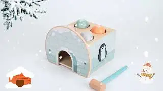 VIGA PolarB Drewniany Przebijak Igloo z Młoteczkiem Figurkami i Sorterem