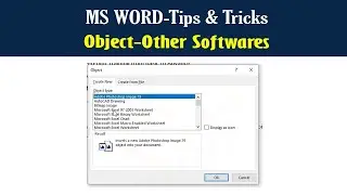 Insert Object or Open Other Software in Ms Word 2019 | MS Word Tutorial