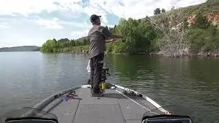 Bass and trout on the rock pile (bass fishing)
