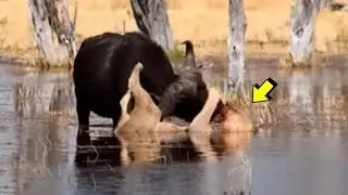 Cuando el búfalo ataca | Búfalo vs león