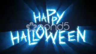 Claw Slashes Happy Halloween Blue - After Effects - Cinema 4D - Stock Footage