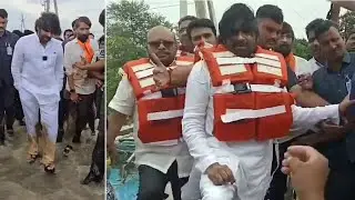 Deputy CM Pawan Kalyan Visits Flood Affected Areas in Gollaprolu | Manastars