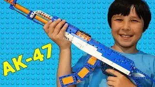 I BUILT LEGO like Toy AK 47 Working Replica Gun in NERF colors | Lucas World Toys Unboxing & Review