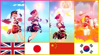 Which is the best language for Yanfei's Combat? / Yanfei attacks and skills in 4 different languages