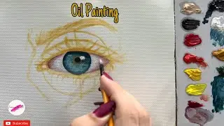 How to Draw / Paint Realistic Eye for Beginners | Oil Painting | Tutorial #foryou #beginners