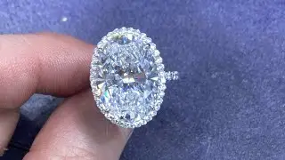 Over 10 Carat Oval diamond custom built Micro Pave F Color internally flawless GIA Certified Diamond