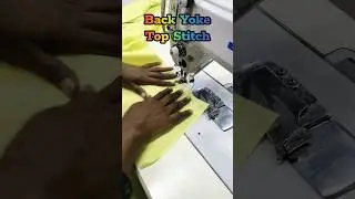 Shirt back yoke top stitch by single needle lock stitch machine #plainmachine #shirt #yoke #sewing