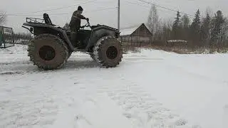 Урааа!!! Снег!!! Дрифт по первому снегу с отключенным передним мостом.