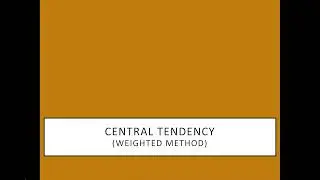 Measuring Centre (Weighted Method)