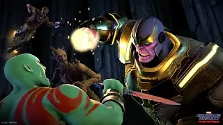 GUARDIANS OF THE GALAXY FIGHTING THANOS  #guardiansofthegalaxy