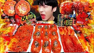 ASMR MUKBANG | 직접 만든 불닭 버섯 불닭쌈 소세지 먹방 & 레시피 FRIED CHICKEN AND FIRE NOODLES EATING