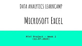 Data Analytics LearnCamp - Mini Project 2